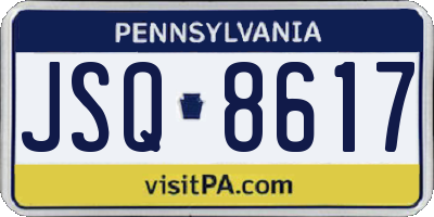 PA license plate JSQ8617