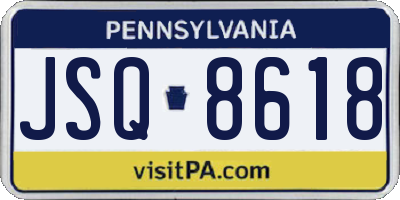 PA license plate JSQ8618