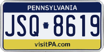 PA license plate JSQ8619