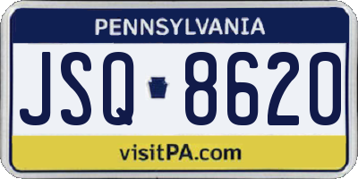 PA license plate JSQ8620