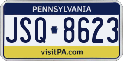 PA license plate JSQ8623