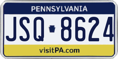 PA license plate JSQ8624