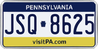 PA license plate JSQ8625