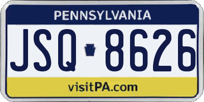 PA license plate JSQ8626