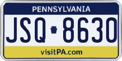 PA license plate JSQ8630
