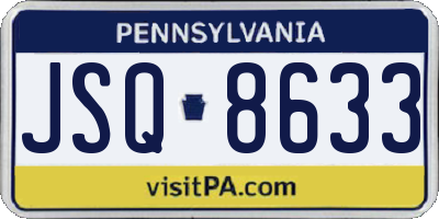 PA license plate JSQ8633