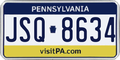 PA license plate JSQ8634