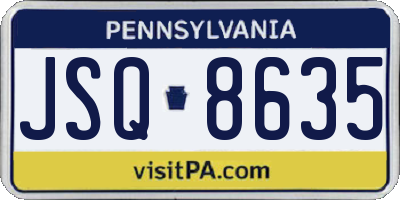 PA license plate JSQ8635