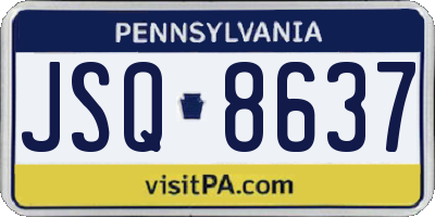 PA license plate JSQ8637
