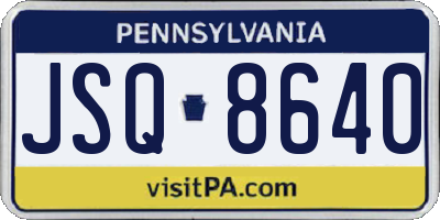 PA license plate JSQ8640