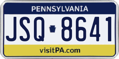 PA license plate JSQ8641