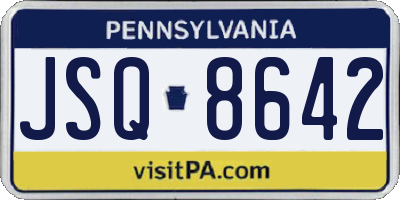 PA license plate JSQ8642