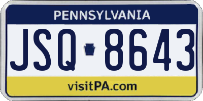 PA license plate JSQ8643