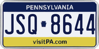 PA license plate JSQ8644