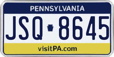 PA license plate JSQ8645