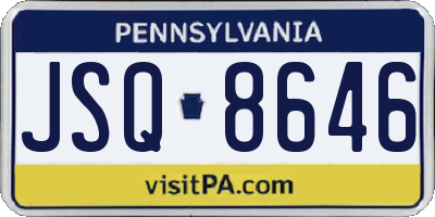 PA license plate JSQ8646