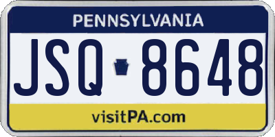 PA license plate JSQ8648