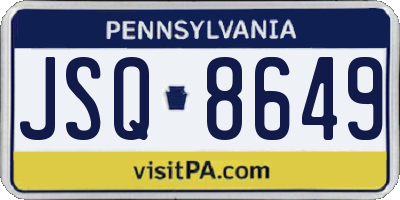 PA license plate JSQ8649