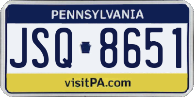 PA license plate JSQ8651