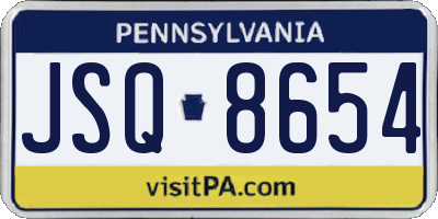PA license plate JSQ8654