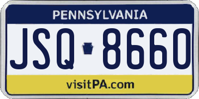 PA license plate JSQ8660