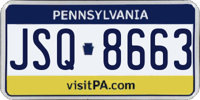 PA license plate JSQ8663