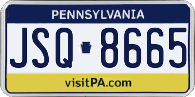 PA license plate JSQ8665