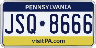 PA license plate JSQ8666