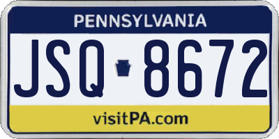 PA license plate JSQ8672