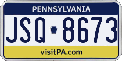 PA license plate JSQ8673