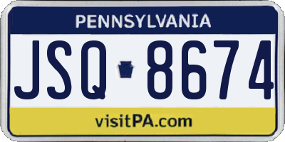 PA license plate JSQ8674