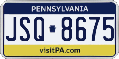 PA license plate JSQ8675