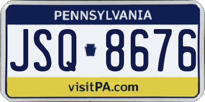 PA license plate JSQ8676