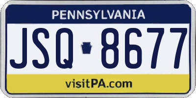 PA license plate JSQ8677