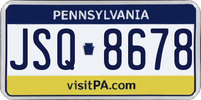 PA license plate JSQ8678