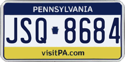 PA license plate JSQ8684