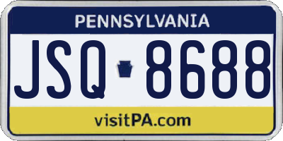 PA license plate JSQ8688