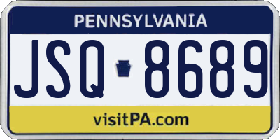 PA license plate JSQ8689