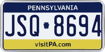 PA license plate JSQ8694