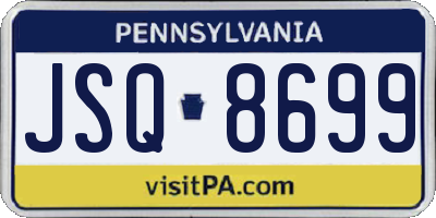 PA license plate JSQ8699