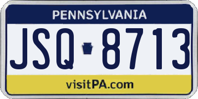 PA license plate JSQ8713