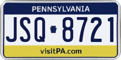 PA license plate JSQ8721