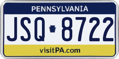 PA license plate JSQ8722