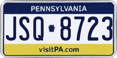 PA license plate JSQ8723