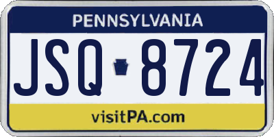 PA license plate JSQ8724