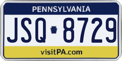 PA license plate JSQ8729