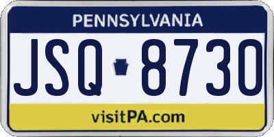PA license plate JSQ8730