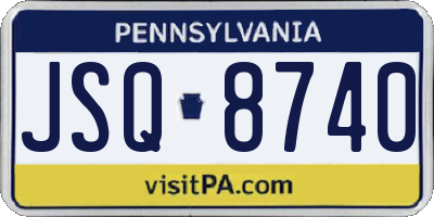 PA license plate JSQ8740
