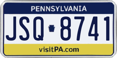 PA license plate JSQ8741