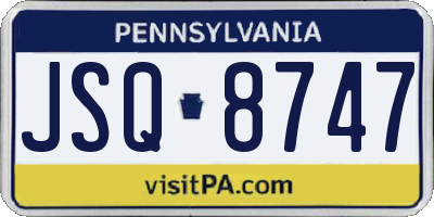 PA license plate JSQ8747